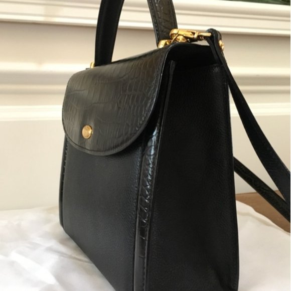 SOLD Bally Embossed Leather top handle bag with dust bag - Picture 2 of 6